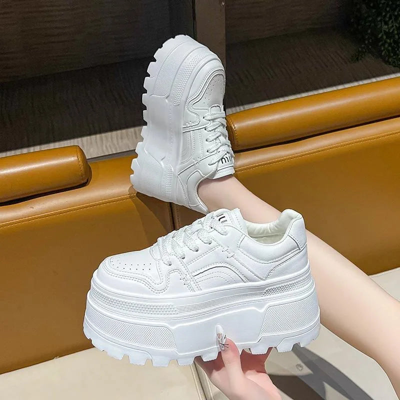 Women Sneakers Height Increasing Platform White Shoes for Women 2025 New Casual Shoes with Soft Sole Board Shoe Zapatos De Mujer