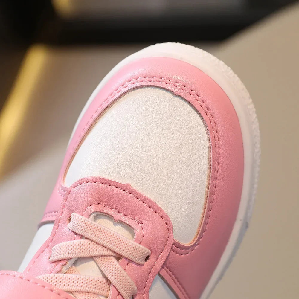 Children's Sports Shoes 2024 Spring and Autumn New Cute Girls' Sneakers Versatile Soft Breatheable Hook & Loop Fashion Kids Shoe