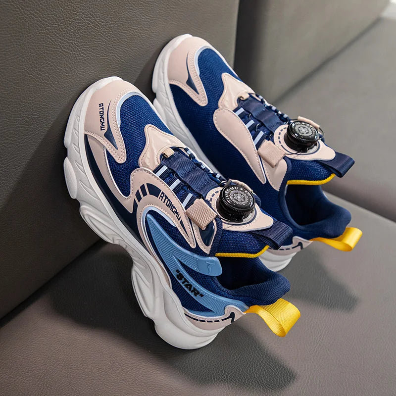 Children Boys Casual Shoes Mesh Sneakers Boys Sport Breathable Tennis Sneaker Baby Girls Spring Fashion Mesh Black Running Shoe