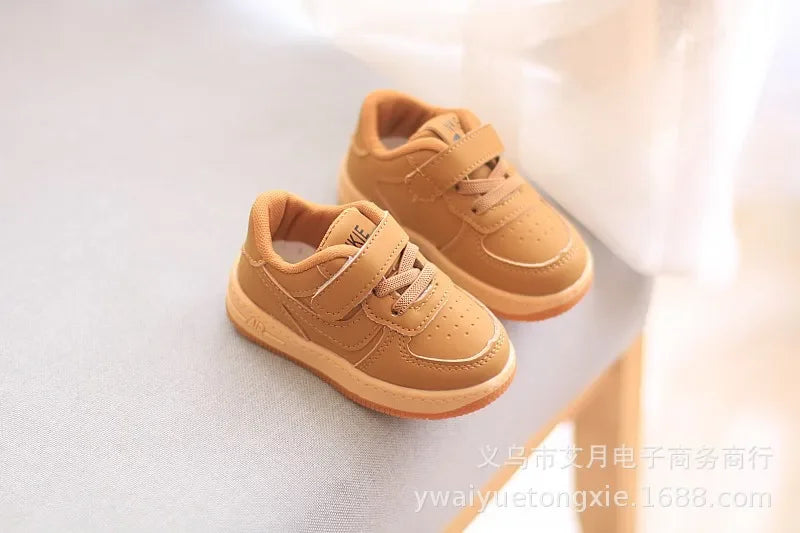 Children Sneakers Boys Girls Leather Low-Top Board Shoes Students Soft Bottom Footwear Kids Running Shoes Baby Casual Footwear