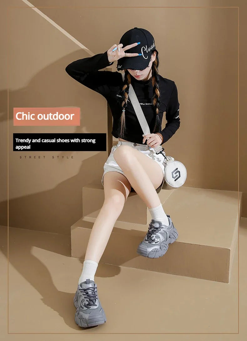 Women Platform Sneakers Lace Up Running Sports Shoes Soft Breathable Tennis Sneakers Casual Outdoor Comfortable Shoes For Female