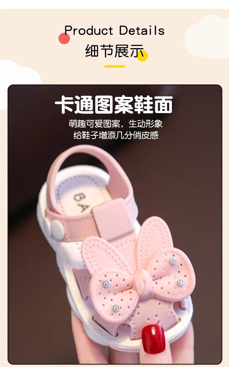 Infant Girls Sandals Summer Baby Shoes Can Make Sounds Cute Bow Princesses Kid Toddler Children Soft First Walkers