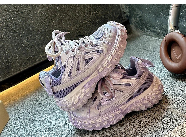 Children Running Shoes Non-slip Boys Girls Sneakers Mesh Breathable 2025 Spring Autumn New Kids Sports Shoes Thick Soft Bottom