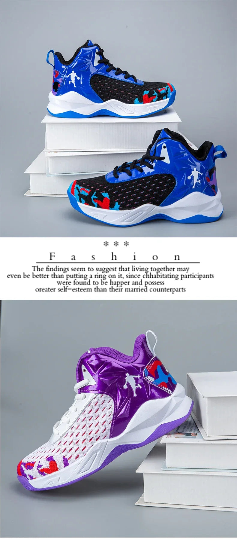 Boys Brand Basketball Shoes Kids Sneakers Thick Sole Non-slip Children Sports Shoes Child Boy Basket Trainer Shoes Girls