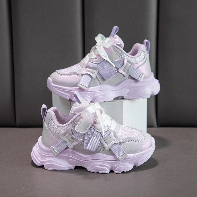 Fashion Versatile Sneakers for Girls 2026 New Autumn Toddler Running Shoes Soft Sole All-day Comfort Kids School Sports Sneakers