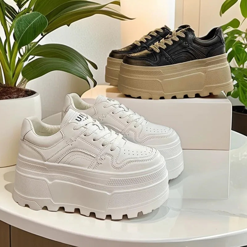 Women Sneakers Height Increasing Platform White Shoes for Women 2025 New Casual Shoes with Soft Sole Board Shoe Zapatos De Mujer
