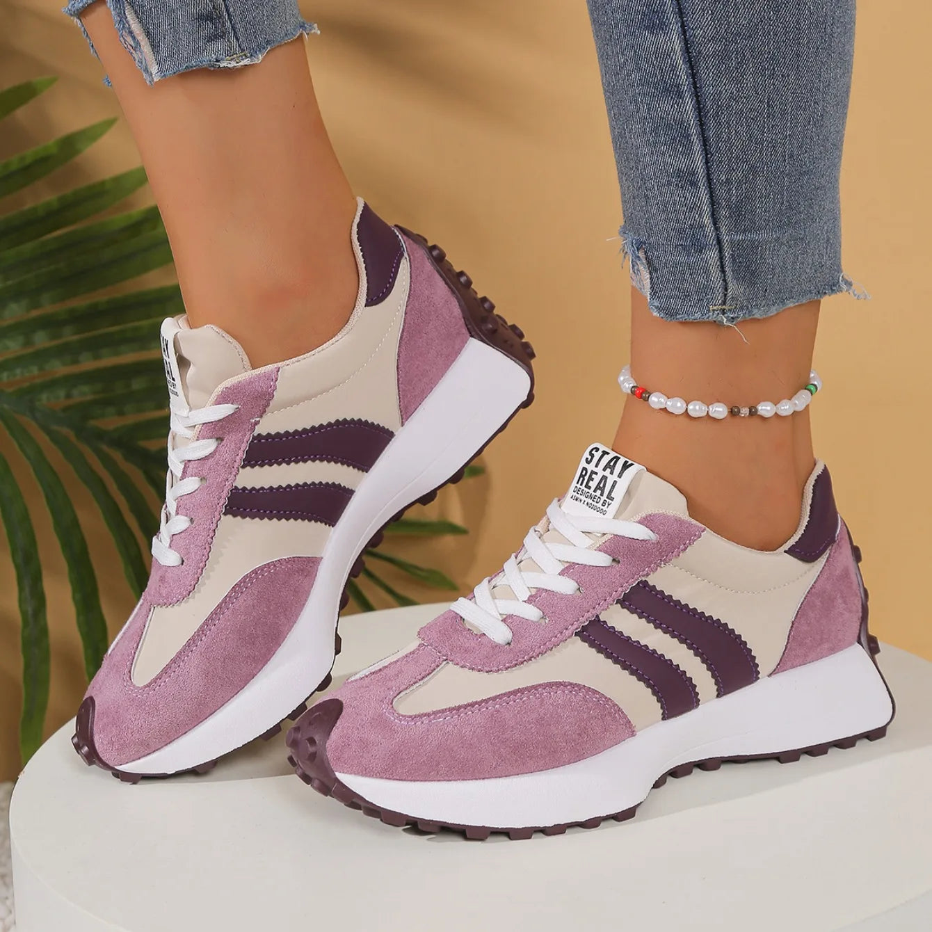 Women Sneakers Retro Casual Flat Bottom Round Toe Sports Shoes Spring Autumn New Style Versatile Fashionable Designer Shoes