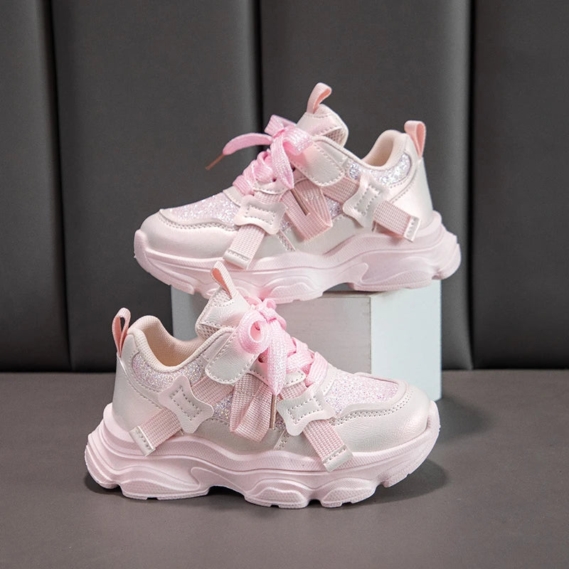 Fashion Versatile Sneakers for Girls 2026 New Autumn Toddler Running Shoes Soft Sole All-day Comfort Kids School Sports Sneakers