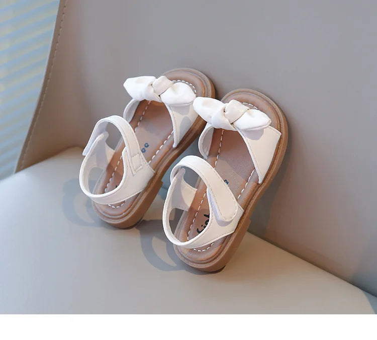 Girls Princess Sandals with Bow-knot Fashion Classic Baby Kids Beach Shoes Children Summer Sandals Simple Size 21-30 Hot Sale