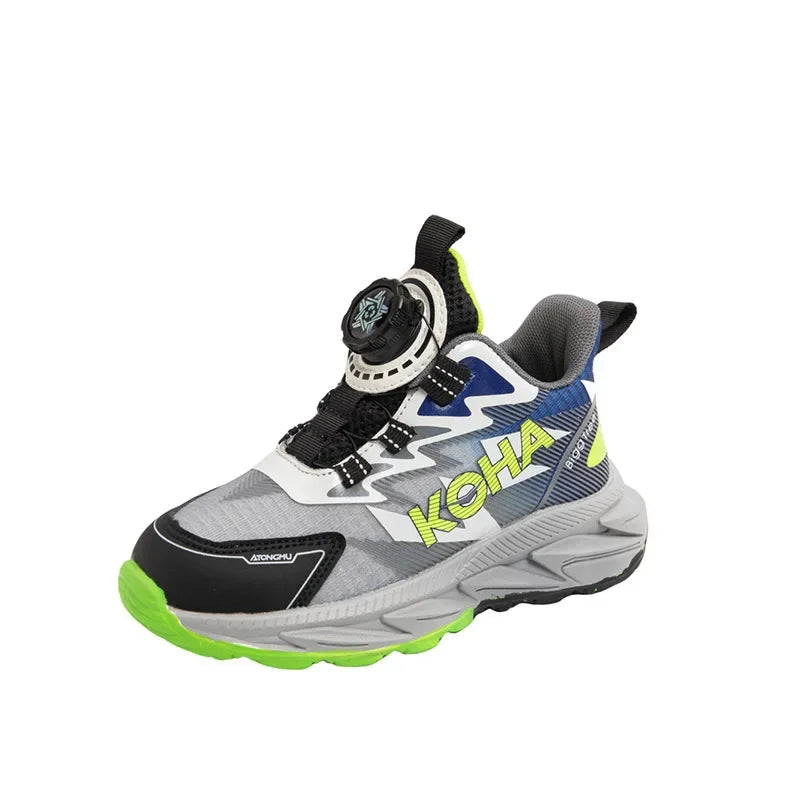 Boys Running Shoes with Rotating Buttons Breathable Comfortable Dad Sneakers Kids Sports Shoes for Autumn Season New Arrival