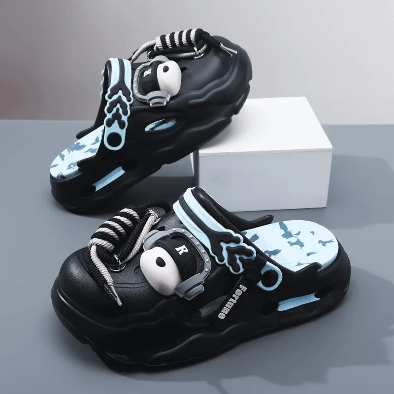 Couple Summer Thick-soled Hole Shoes Non-slip Bag Head Slipper Breathable Cartoon Mens Womens Beach Outdoor Sports Beach Sandals