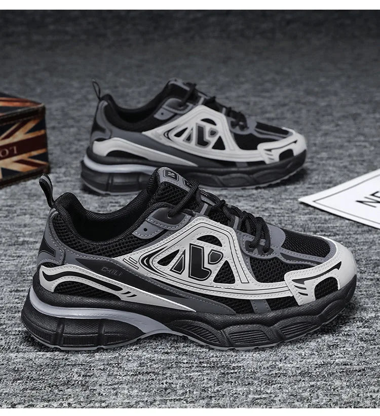 Men's Sneakers Fashion Breathable Sports Shoes Outdoor Running Shoes for Men Lace Up Platform Training Sneakers Tenis Masculino
