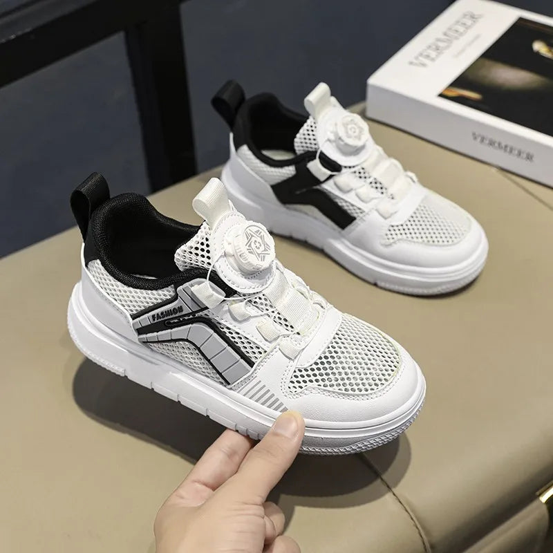 Boys' Shoes 2024 new summer kids' sneakers Girls' mesh breathable hollowed-out running single mesh shoes for big kids