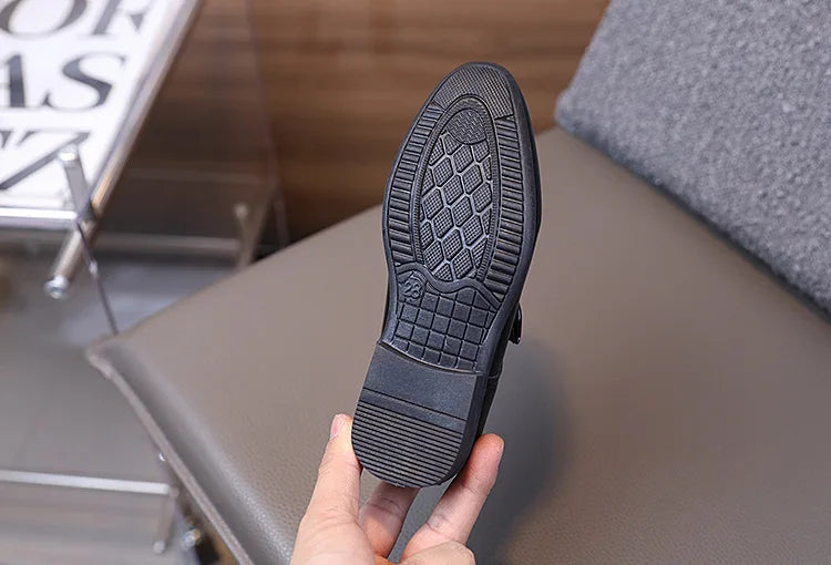 Fashion Girl Shoes 2025autumn New British Style Kid Formal Leather Shoe Simple Girls Casual Shoes Versatile Boy Performance Shoe