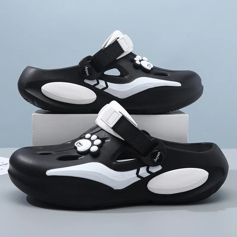 New Summer Men's Barefoot Sandals Soft Sole Comfortable Breathable Non Slip Tulip Slippers Thick Sole Casual Walking Beach Shoes
