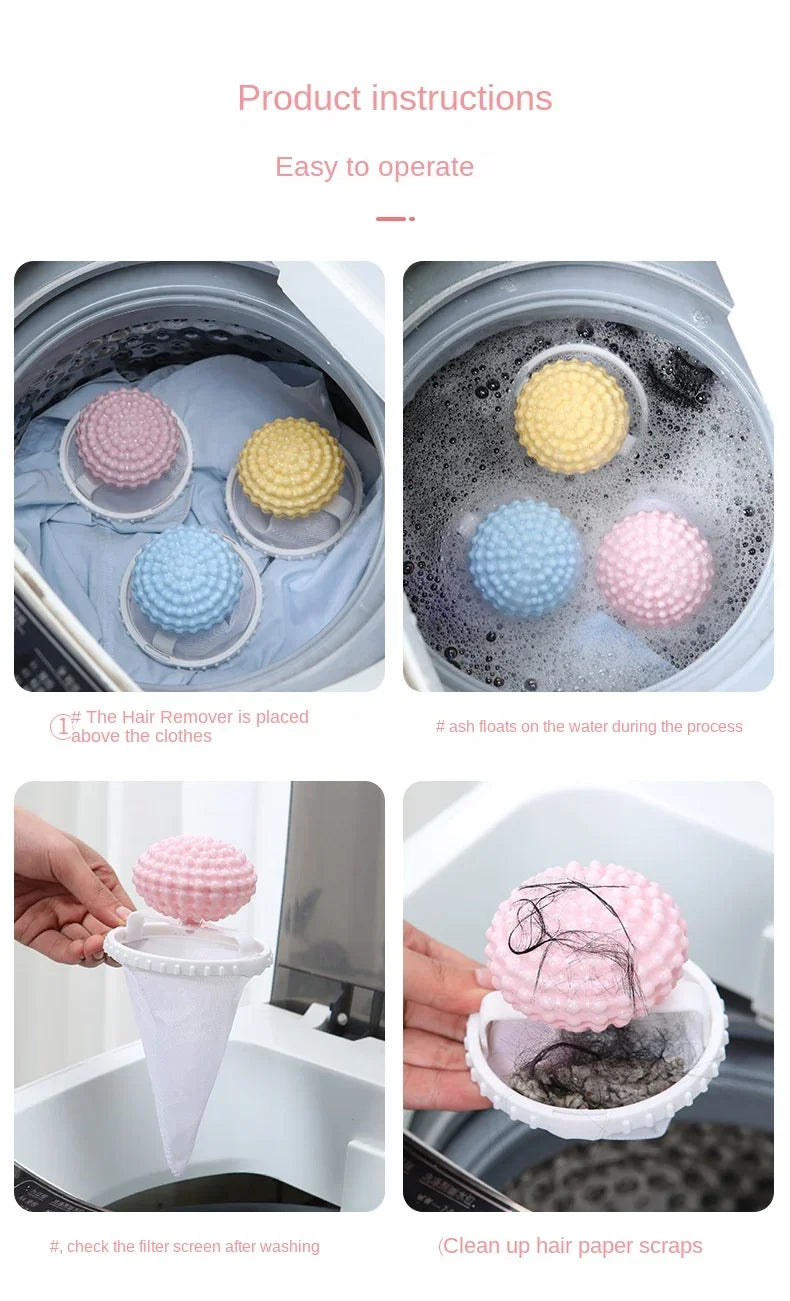 2-in-1 laundry ball hair removal machine, floating velvet filter bag, reusable laundry ball, clothes and hair cleaning tool