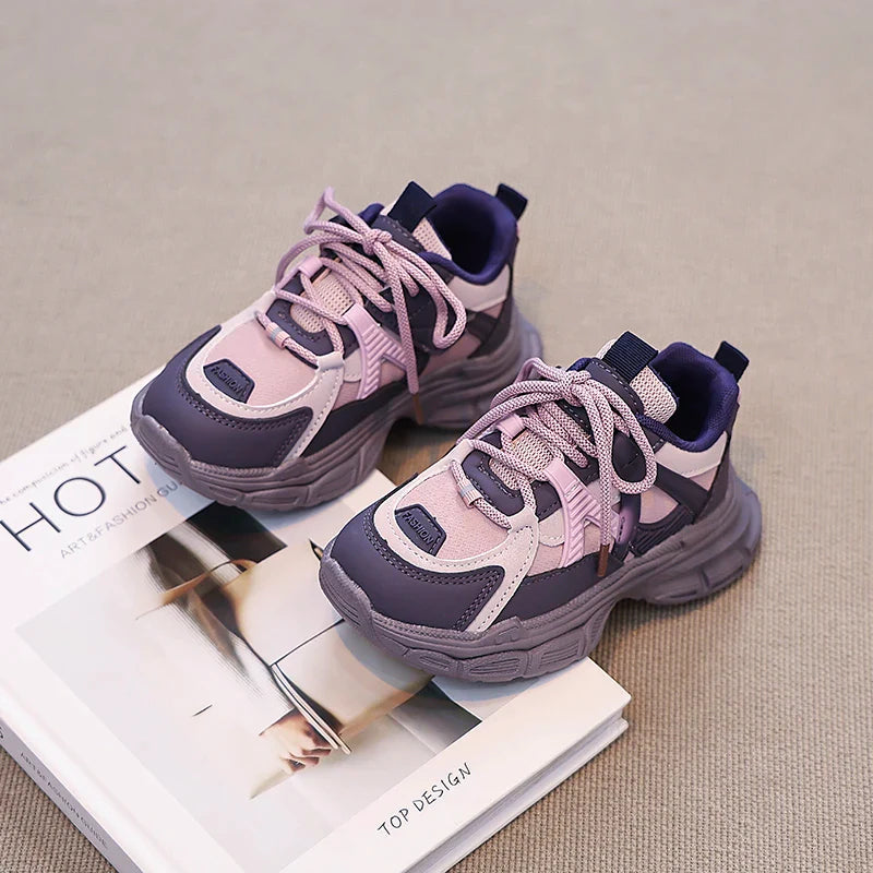 Kids Sneakers Handsome Girls Running Shoes Mesh Breathable  New Girls Sports Shoes Thick Soft Sole Comfort for Students