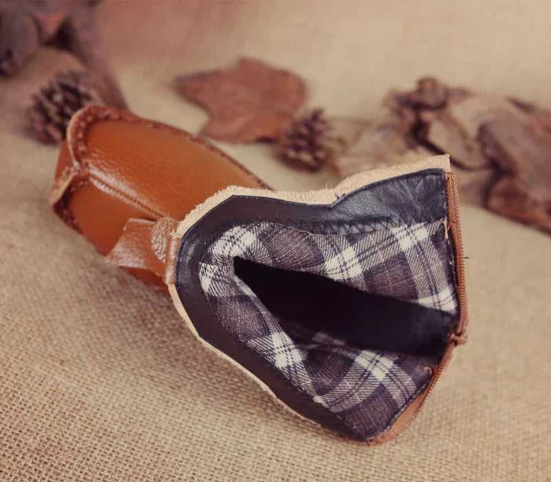 Women's Boots 2025 Autumn and Winter New Flat Soft Soled Short Boots National Style Vintage Womens Shoes Warm and Cotton Shoes