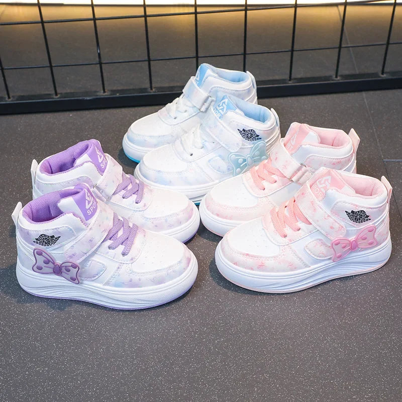 2025 Children's SneakersGirls Casual Shoes Student Shoes Anti-slip Teen Sport Pink Blue Shoes Size 26-37