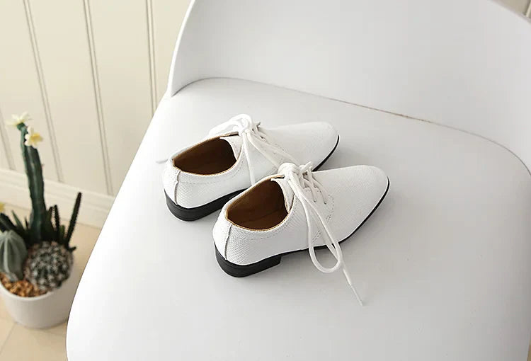Iawesome Boys Leather Shoes Kids Flats Lace-up Children's Wedding Shoes For Toddlers Boy Big Boys Fashion For Performance
