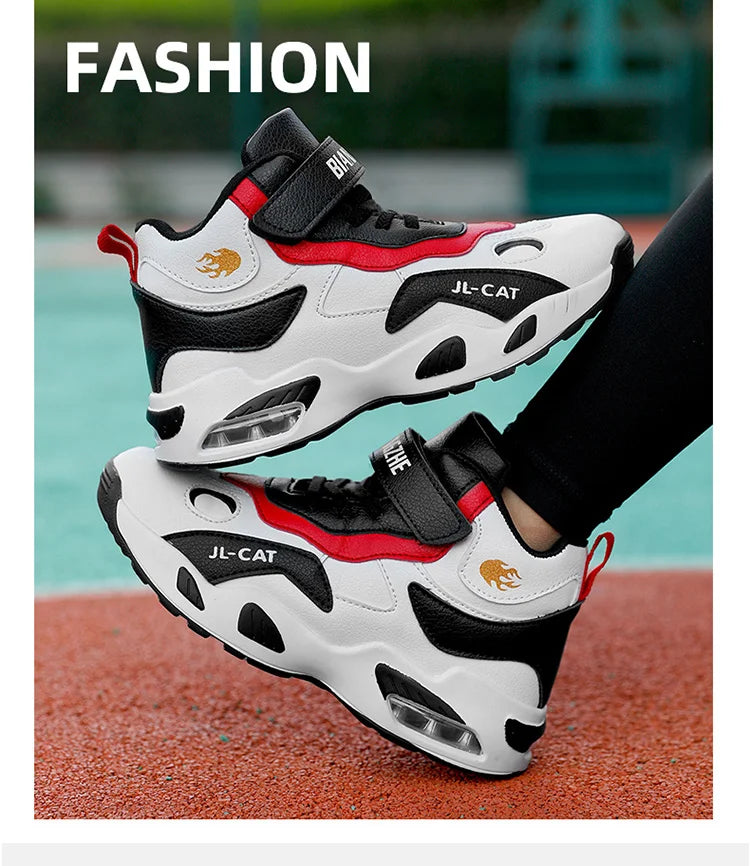 2024 Kids Basketball Shoes Boys Student Sports Shoes School Daily Outdoor Running Sneakers High Top Children Basketball Sneakers