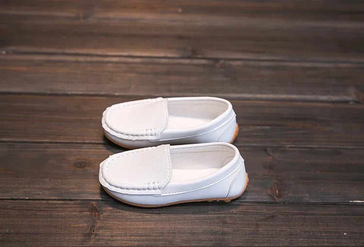 Kids Casual Shoes Flat Candy Colors Unisex Boys Girls Soft Loafers Slip-on PU Leather Shoes For Children Size 21-38 Moccasin Hot