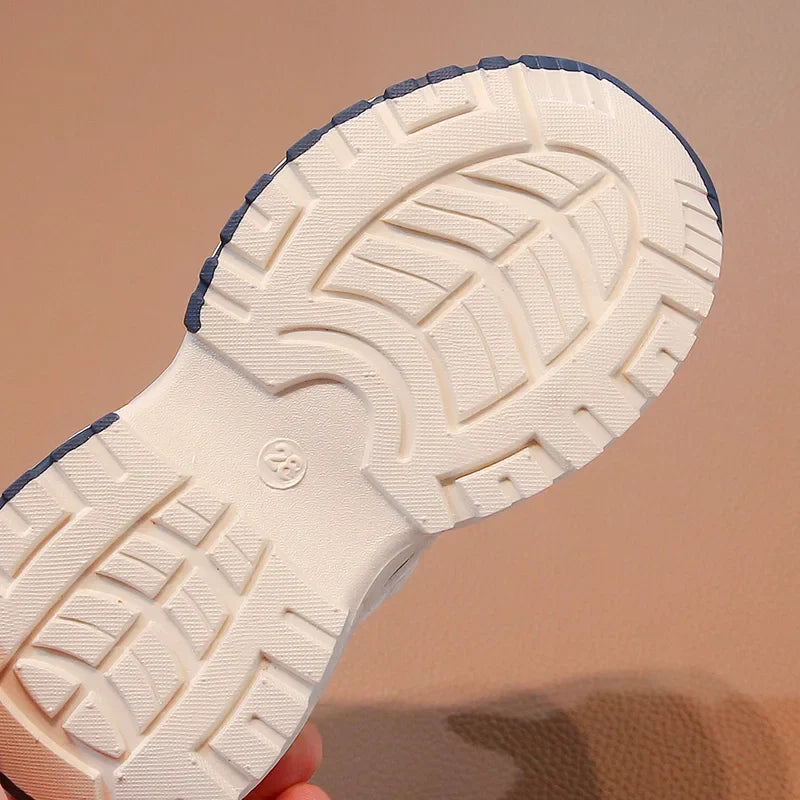 Warm Winter Kids Sneakers: PU Leather, Anti-Slip Rubber Sole, Lightweight Sports Shoes for Boys & Girls