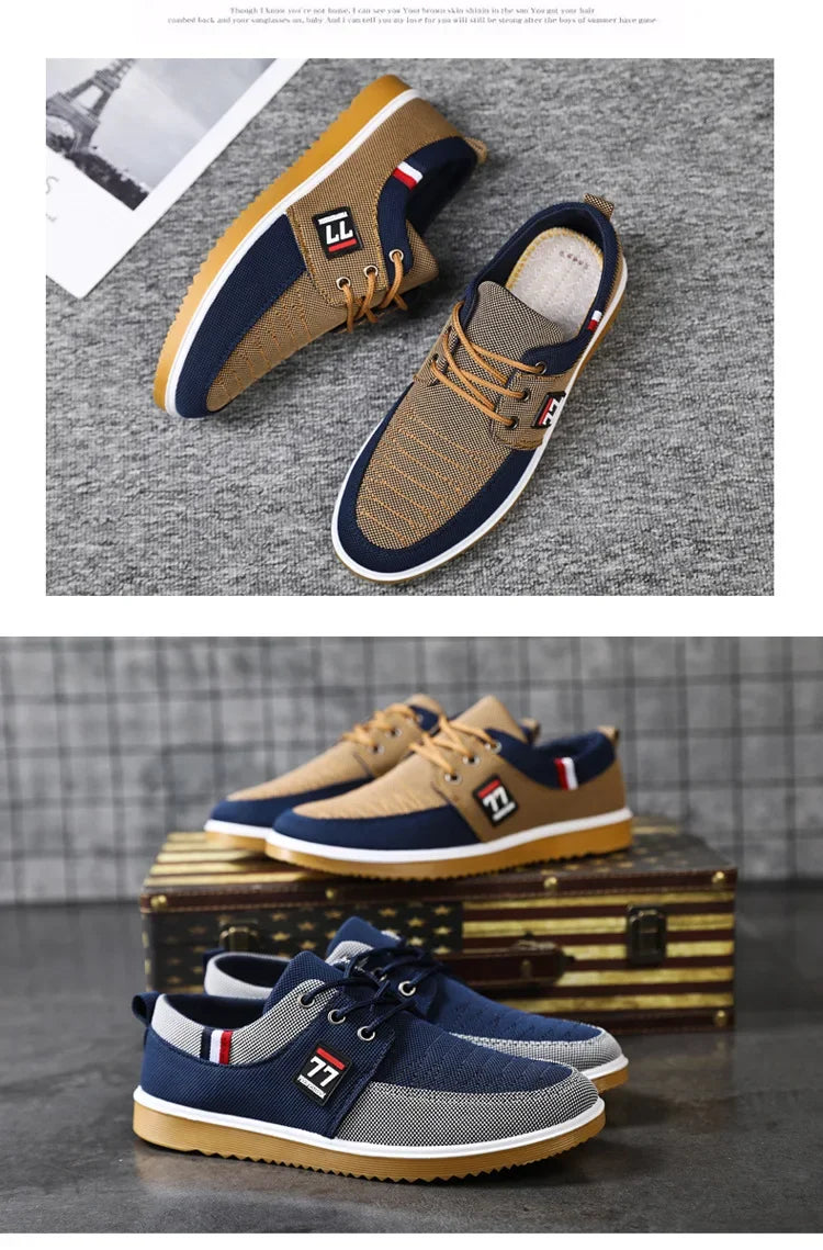 Sneakers Shoes for Men Canvas Shoes Breathable Beef Tendon Bottom Casual Vulcanized Shoes Work Footwear Tenis Masculino2024 (Available)