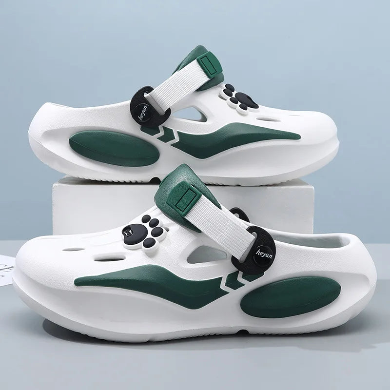 New Summer Men's Barefoot Sandals Soft Sole Comfortable Breathable Non Slip Tulip Slippers Thick Sole Casual Walking Beach Shoes