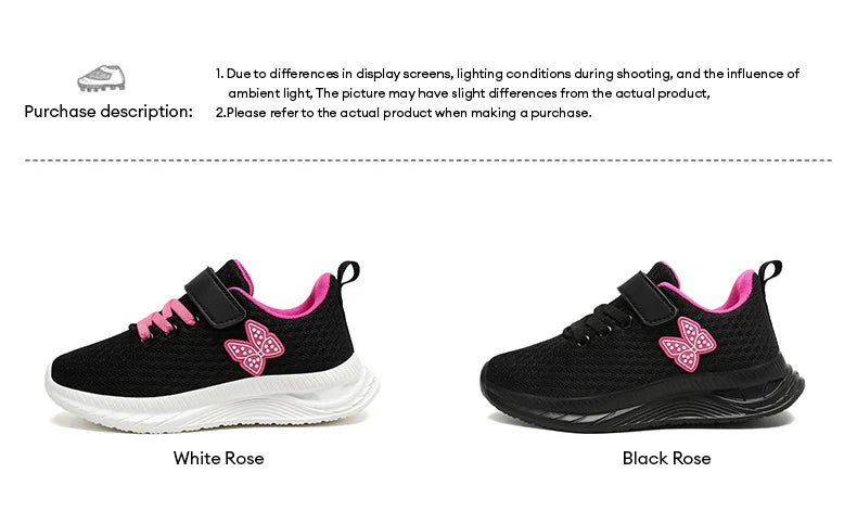 Girls' Breathable Mesh Sneakers with Bowknot Anti - Slip Casual Running Shoes for Kids Summer Sale Children's Sports Shoes