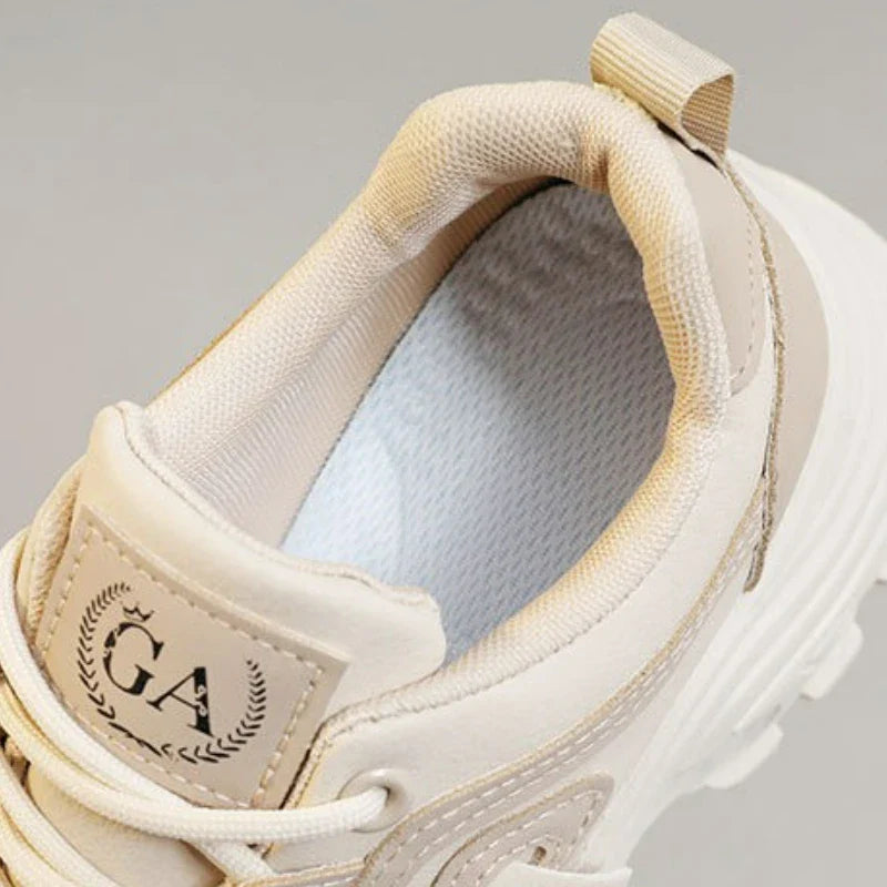 Women Sneakers Leather Height-Increasing Shoes Fashion Lace-up Casual Shoe Outdoor Vulcanized Shoe Designer Platform Women Shoes