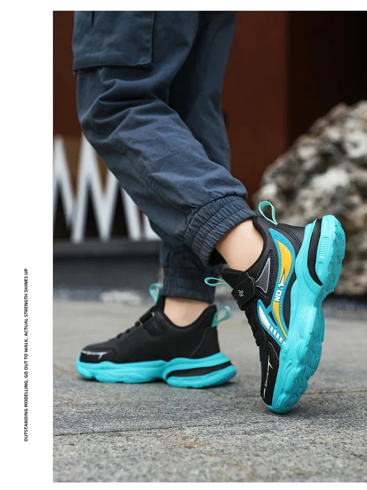 Boys' Kids Fashion Sneakers Lightweight Sports Running Shoes for Children Non-Slip Comfortable Outdoor Athletic Tennis Shoes