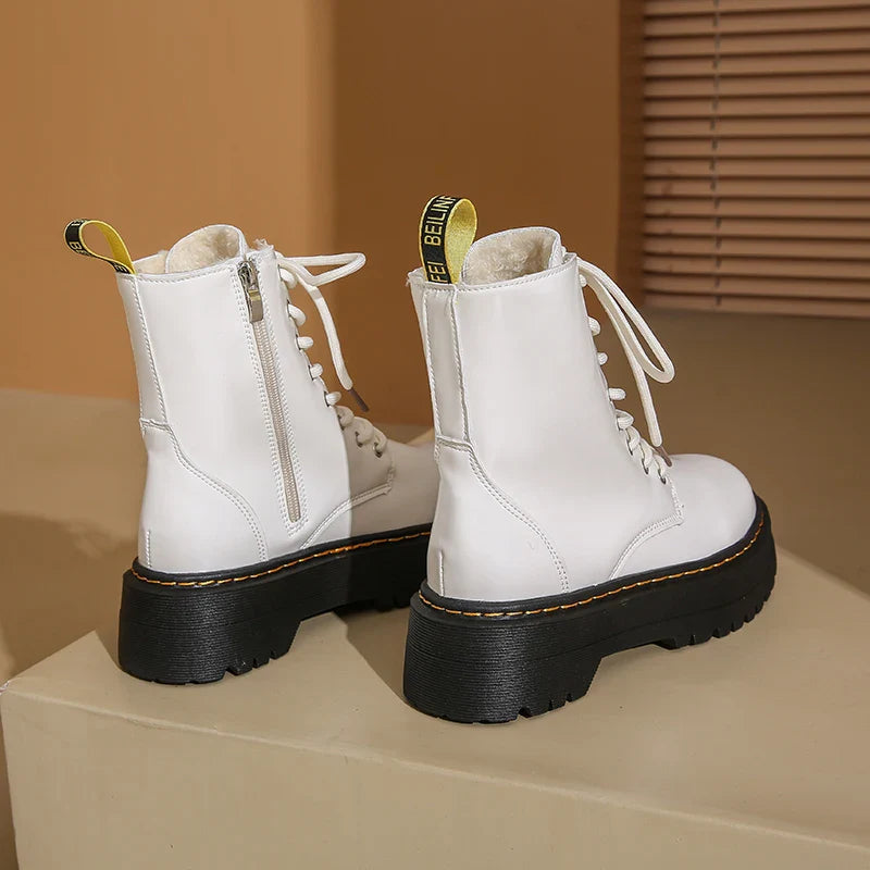 2025 New Women Boots Goth Casual Shoes Woman Leather Chelsea Classic Female Goth Shoes High Platform Boots Women Boots