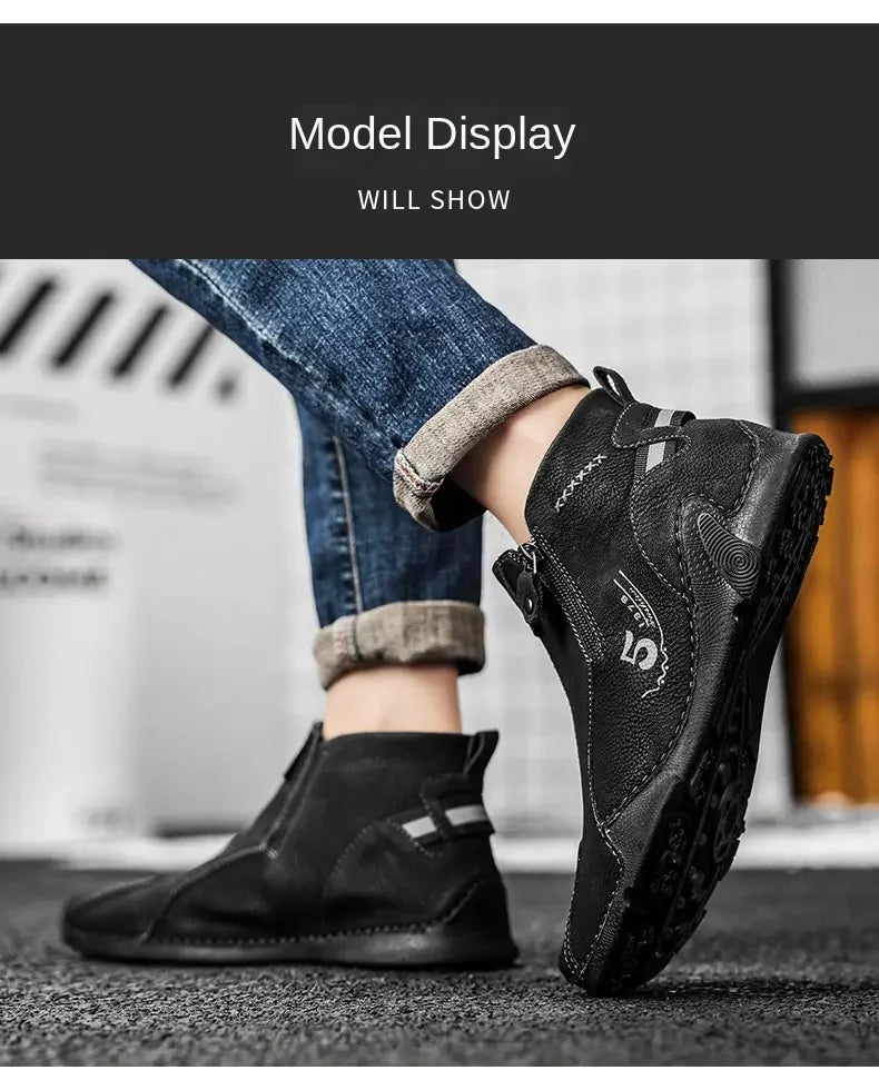 Sneakers Men Casual Shoes Outdoor Anti Slip Man Ankle Boots High Quality Sneakers Man Flat Bottomed Short Boots Shoes for Men