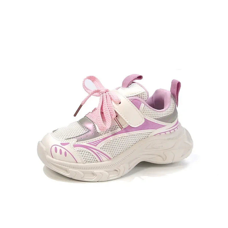 Students Sneakers Mesh Breathable 2025 Spring Autumn Boys Girls Running Shoes Versatile Children Sports Shoes Soft Sole Comfort
