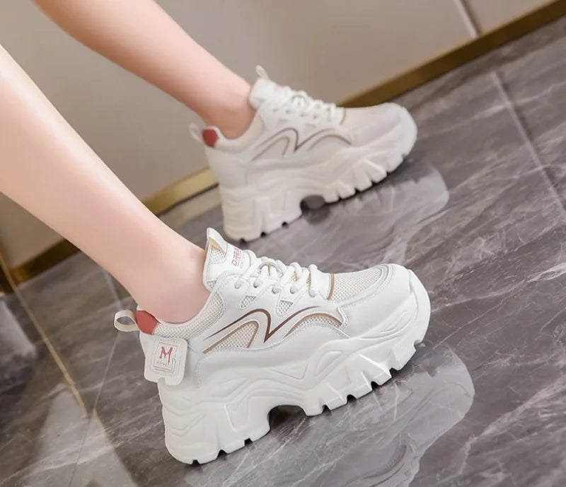 New Women Platform Casual Sneakers Autumn Fashion Women Comfortable Increased Sport Shoes Outdoor Breathable Basketball Sneakers