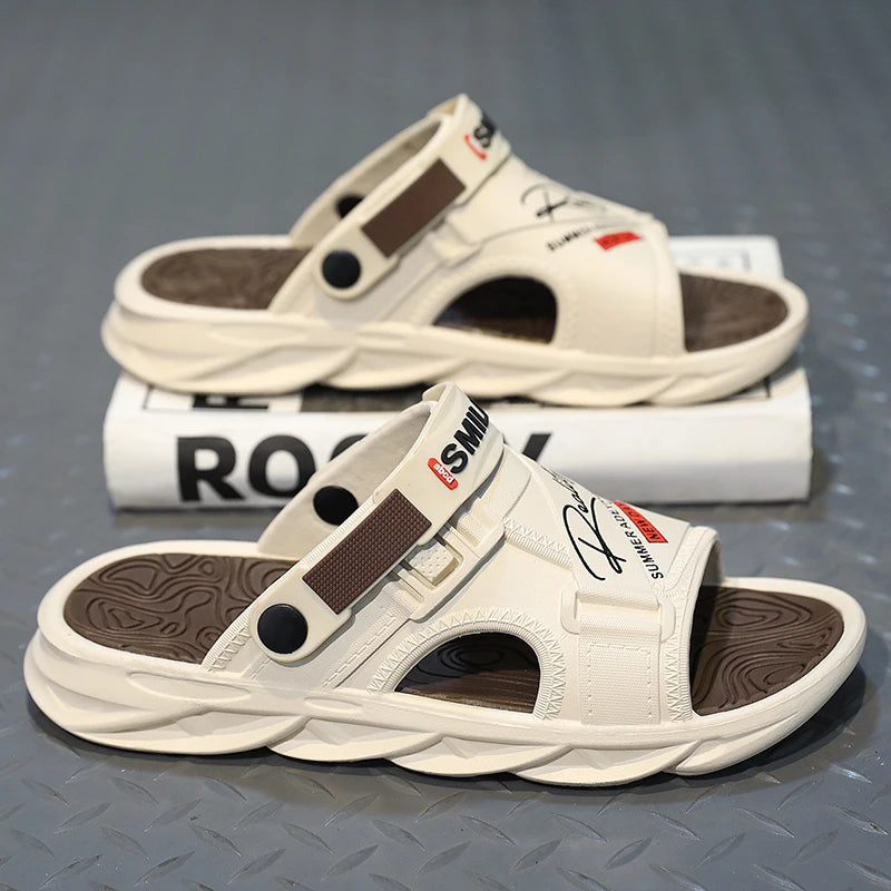 Bathroom Slippers Thick Bottom Indoor and Outdoor Wear-resistant Ventilate Soft and Comfortable Non-slip Shoes for Men Fashiom