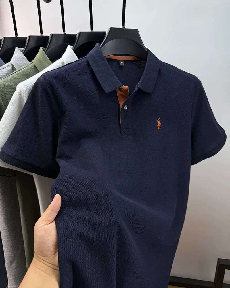 High end brand 100% cotton short sleeve polo shirt men's summer fashion designer  T-shirt