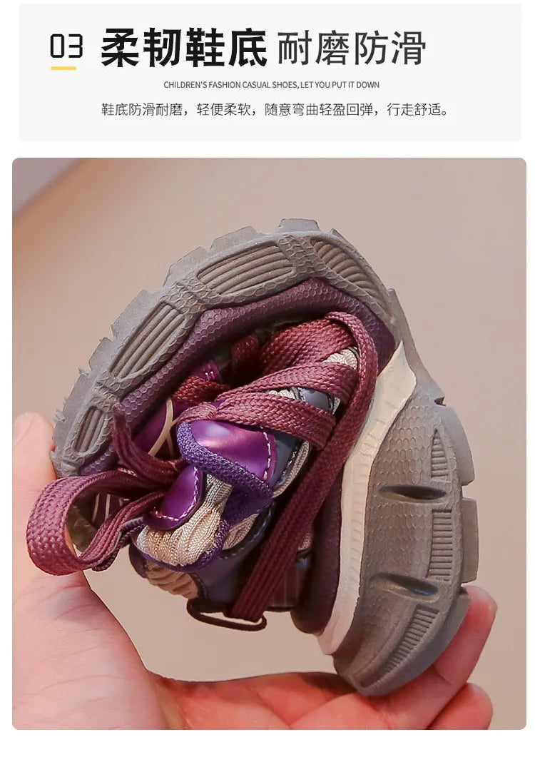 Children's Sneakers Chunky New Girls Basketball Shoes Fashion Versatile Kids Causal Boys Sports Shoes for School Breathable