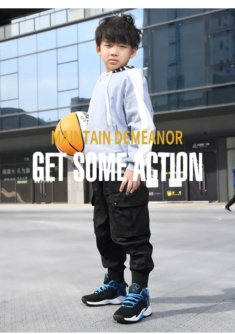 Boys Brand Mesh Basketball Shoes 8 Kids Sneakers Thick Sole Non-slip Children Sports Shoes Child Boy Basket Trainer Shoes Girls