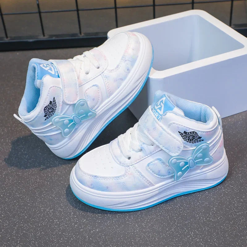 2025 Children's SneakersGirls Casual Shoes Student Shoes Anti-slip Teen Sport Pink Blue Shoes Size 26-37