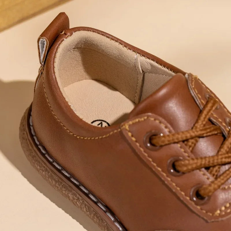 New Spring Autumn Children Formal Leather Shoes Causal Girls Fashion Flat Shoes Versatile Kids Boys Uniform Performance Shoes
