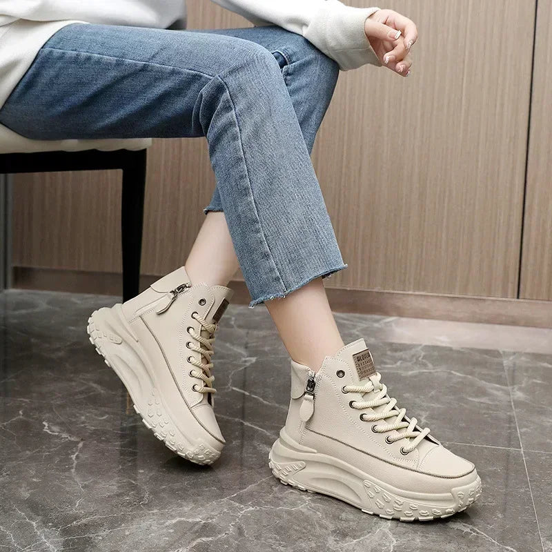 Women's Sneakers Luxury Fashion Womens Boots High-top Platform Casual Shoes New Female Outdoor Running Shoes Winter Women Shoes