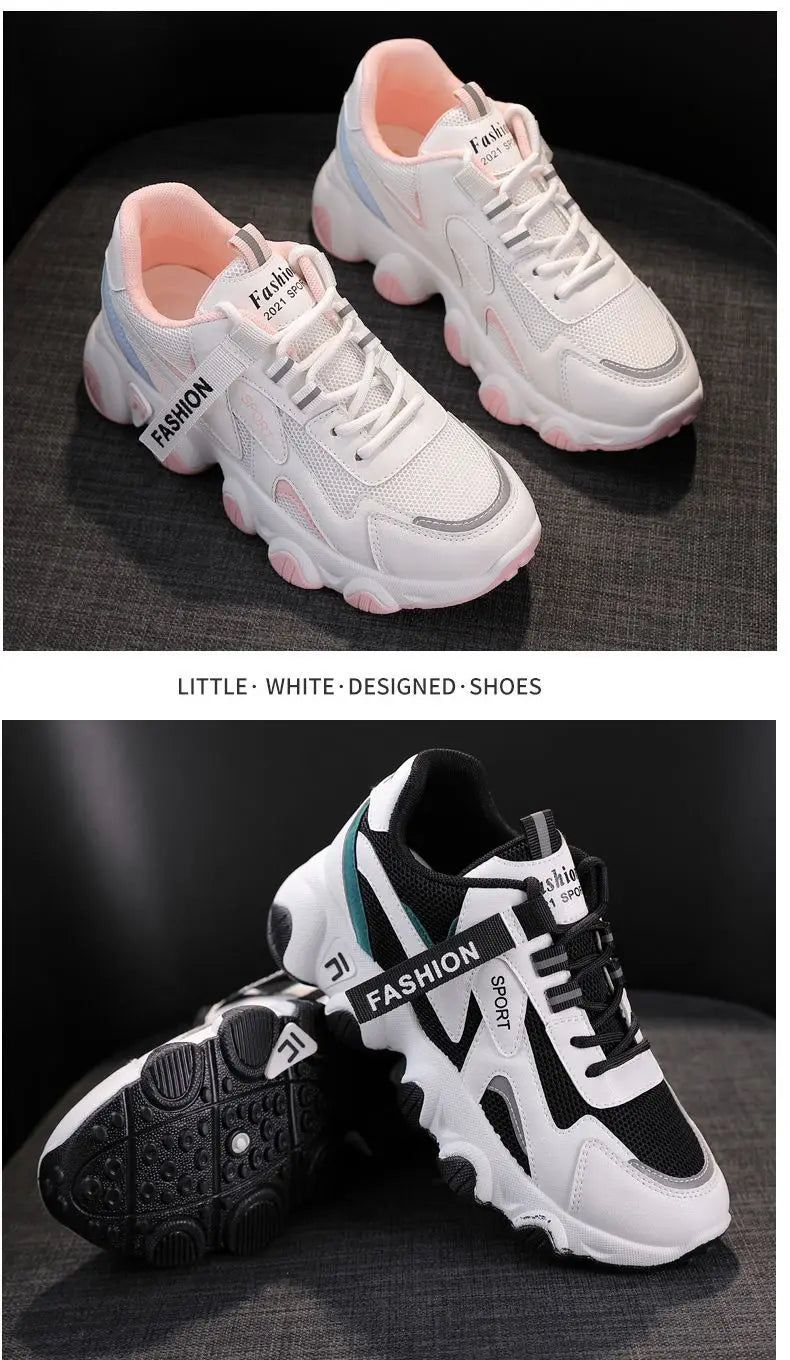 Zapatillas Mujer Sneakers Trendy Mesh Platform Sneakers Leather Shoes Breathable Socofy Casual Sports Shoes Women Flats2024