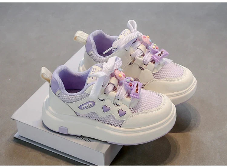 Girls' mesh shoes Spring and Autumn new children's sports shoes mesh breathable girls' casual shoes board shoes