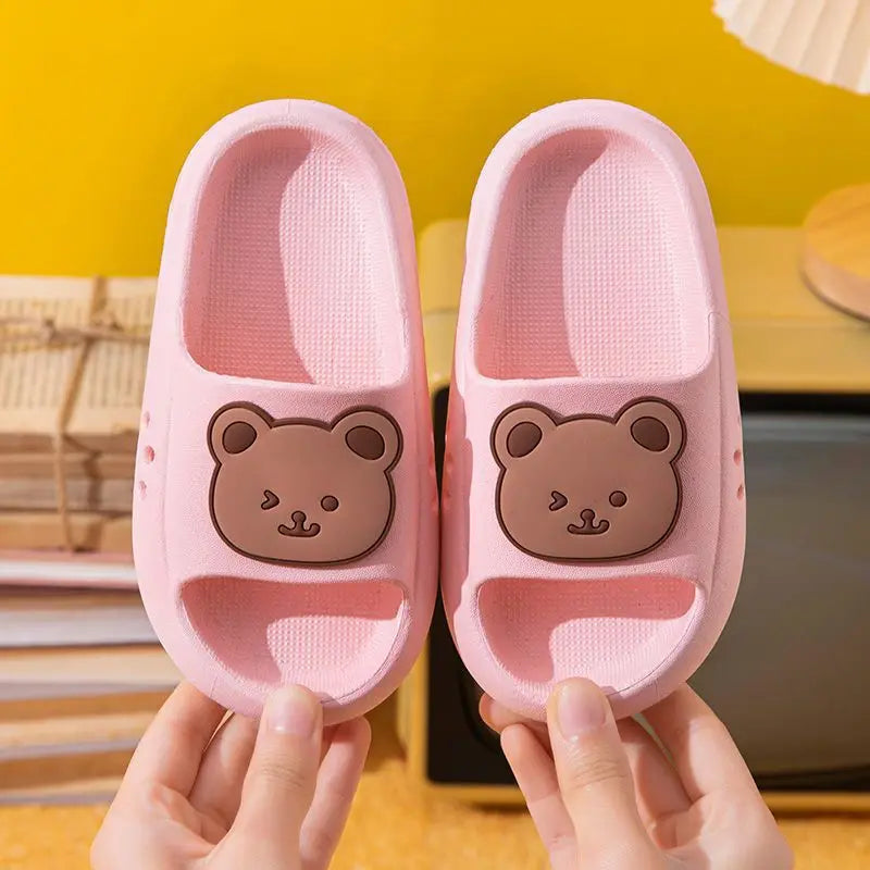 Children's Slippers Cute Cartoon Men and Girls Baby Bean Shoes Children Non-slip Slippers Parent-Child Sandals Slippers Summer