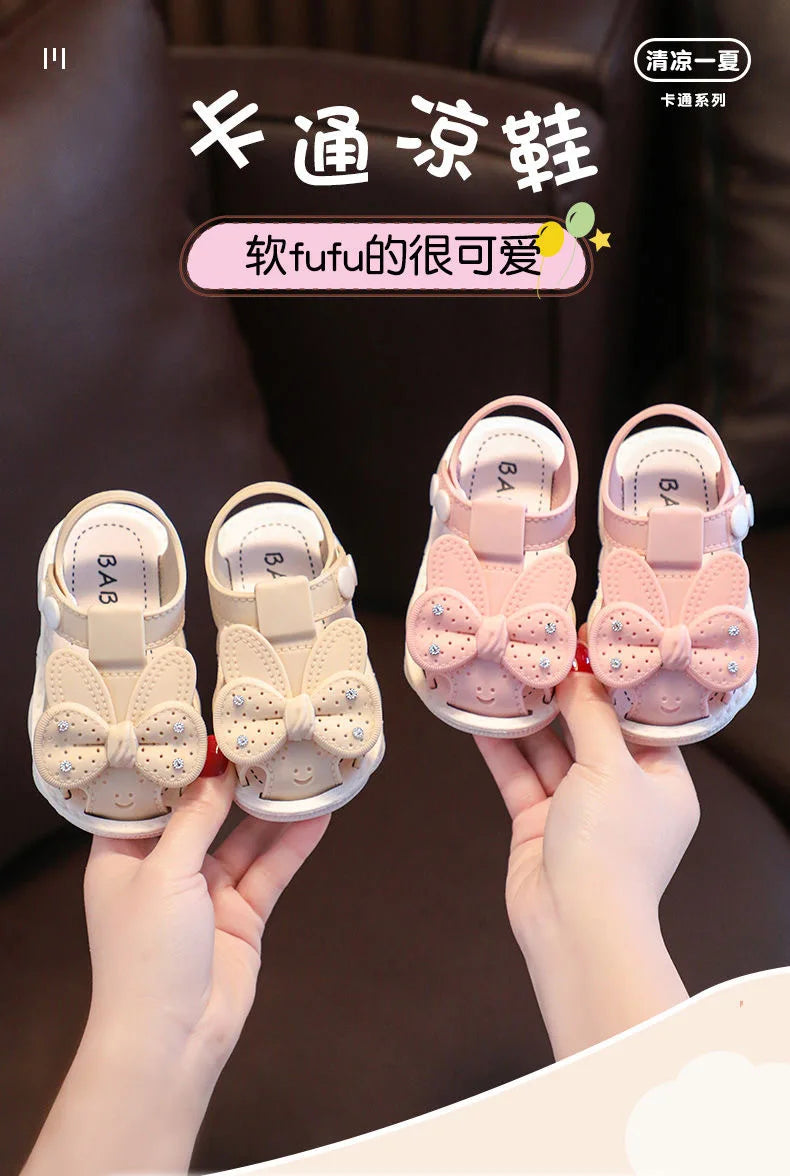 Infant Girls Sandals Summer Baby Shoes Can Make Sounds Cute Bow Princesses Kid Toddler Children Soft First Walkers