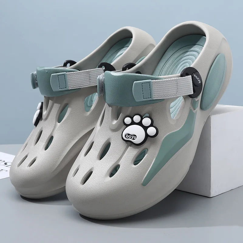 New Summer Men's Barefoot Sandals Soft Sole Comfortable Breathable Non Slip Tulip Slippers Thick Sole Casual Walking Beach Shoes