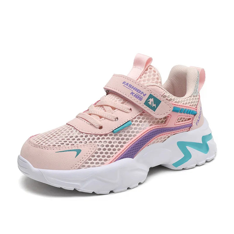 Girls Sneakers Fashion Non-Slip Casual Flat Running Shoes Breathable Lightweight Outdoor Tennis Shoes for Kids