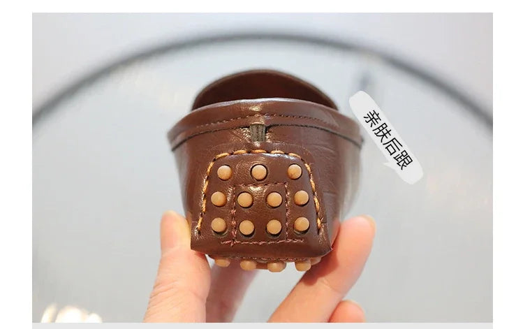 Children Moccasin Shoes Boys Flats Loafers Non-slip Tassels Cute Kids Casual Leather Shoes Soft Slip-on Pleated Solid Color 2023